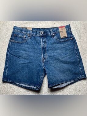 Levi’s Premium 501® MID THIGH WOMEN'S SHORTS Dark Wash Size 34 New NWT